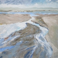 Water naar de zee 1, acryl op linnen 100x100