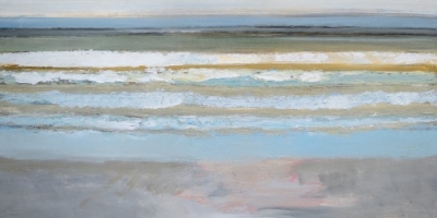 BRANDING OPLICHTENDE ZEE 2, acryl op paneel 60x120 cm