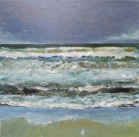 Branding met bui 1, acryl op linnen 80x80