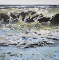 Vloed, acryl op linnen 80x80