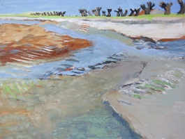 2018, Begin van de kleine nevengeul, acryl op linnen 80x100