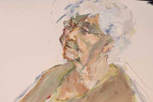 Christa, acryl op papier 60x60