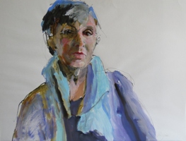 Riet, acryl op papier 50x65