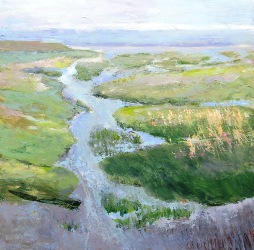 Wad bij Striep 1, Acryl op linnen 100x100